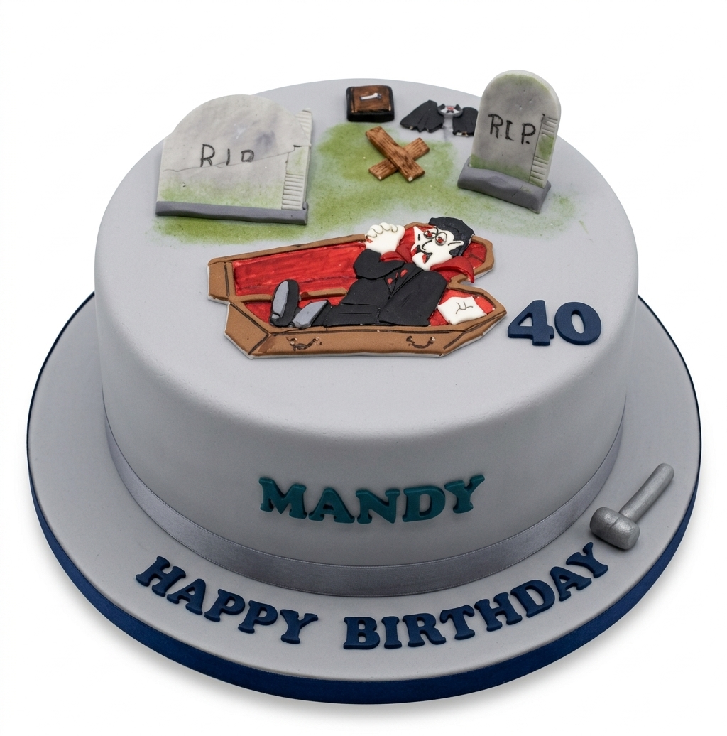 Vampire Coffin Birthday Cake