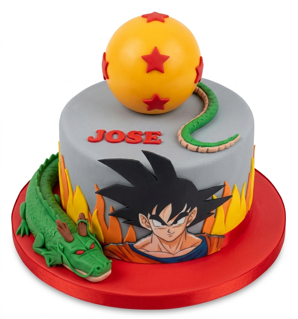 Dragon Ball Z Birthday Cake with Shenron & Goku