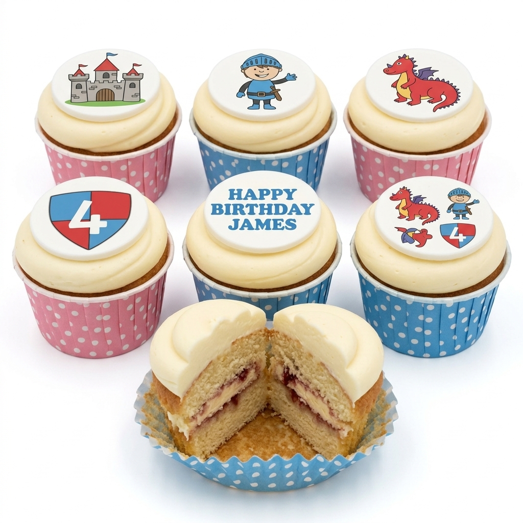 Knight Theme Birthday Cupcakes for Kids
