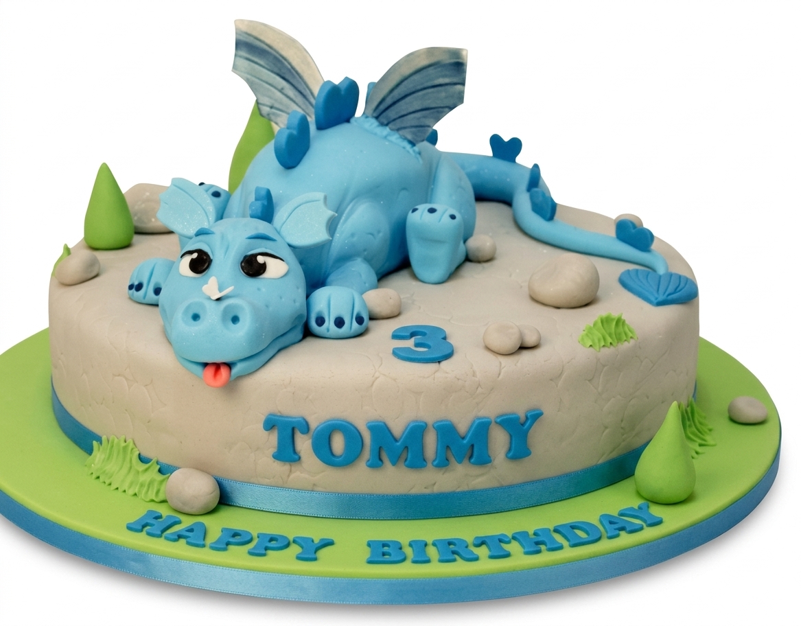 Dragon Theme Birthday Cake for Kids