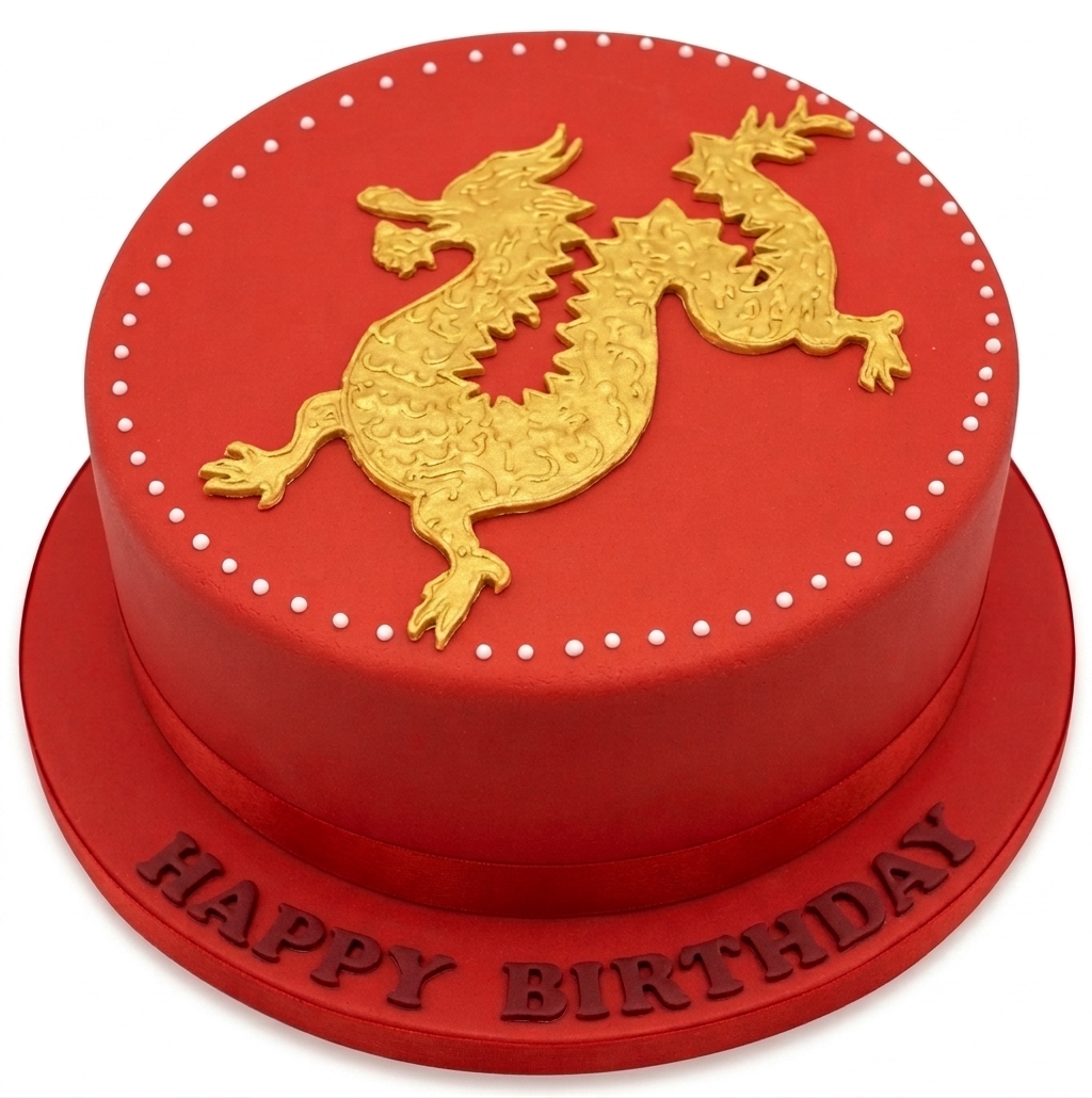 Red Dragon Birthday Cake