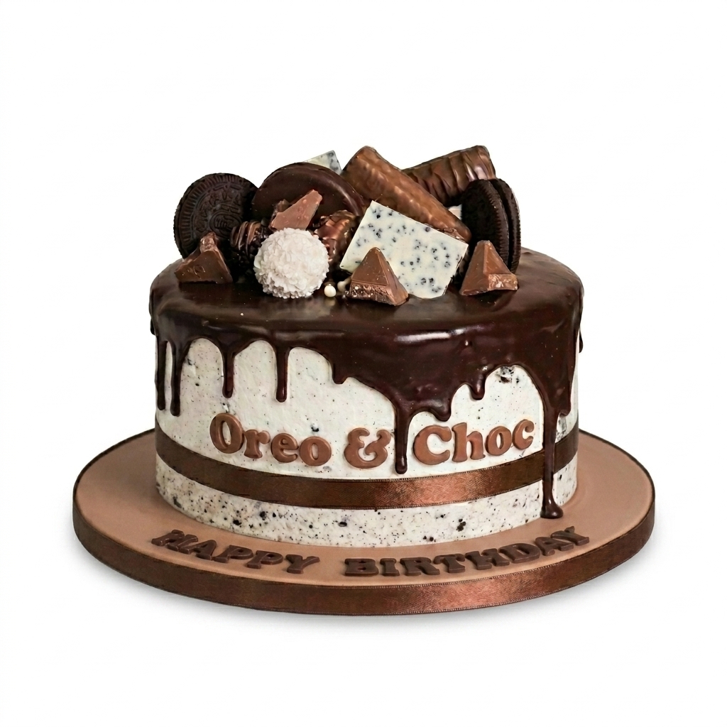 Oreo & Choc Drip Birthday Cake