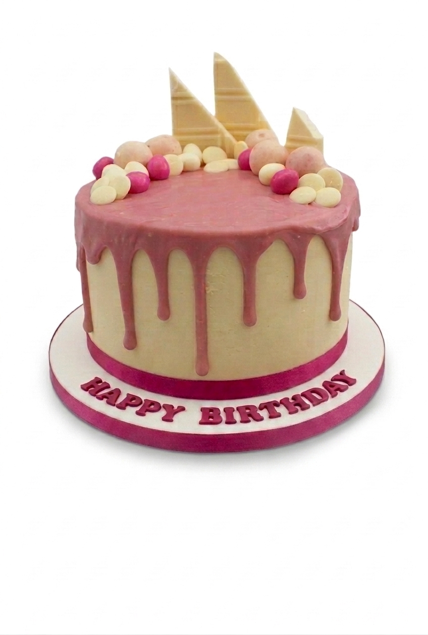Pink Drip Birthday Cake for Her
