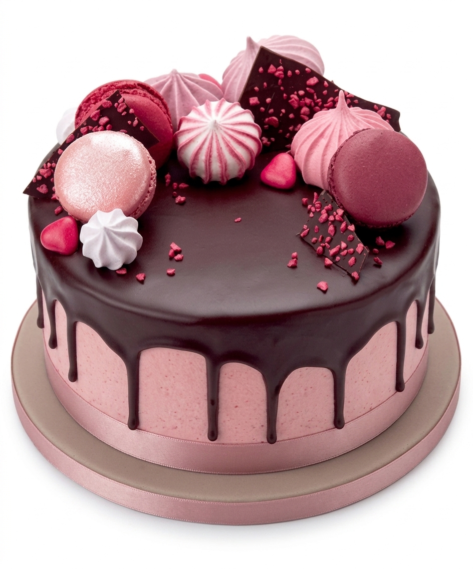Elegant Macaron Drip Birthday Cake For Her