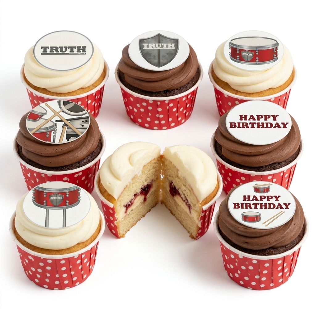Drum Theme Birthday Cupcakes