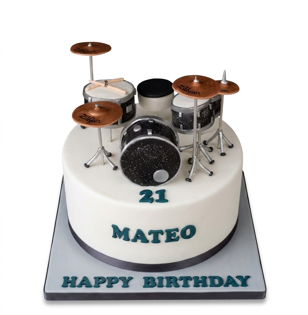 Drum Kit Birthday Cake for Musicians