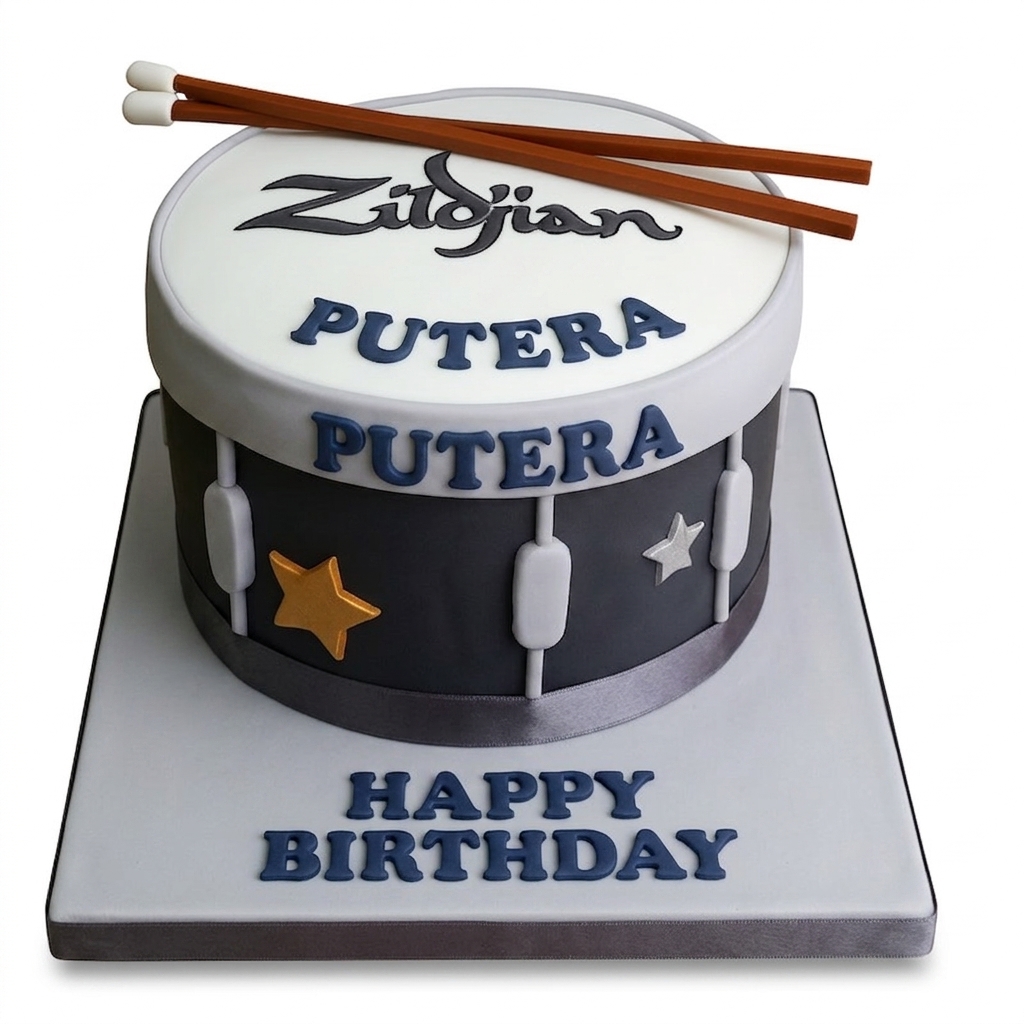 Drum Birthday Cake with Drumsticks