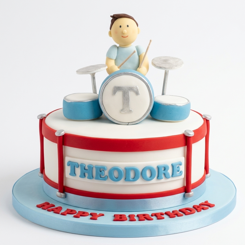 Drum Kit Birthday Cake for Boys