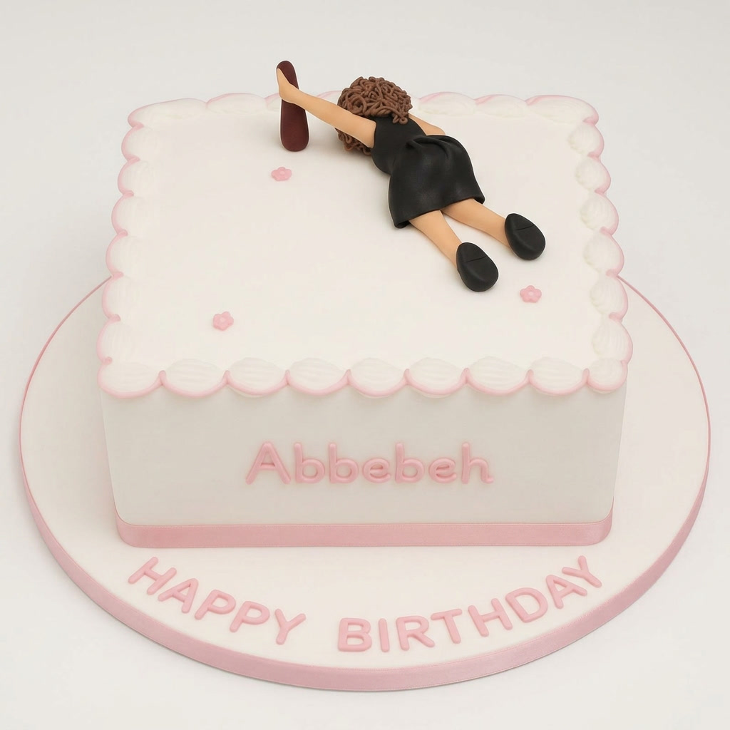 Funny Drunk Figure Birthday Cake for Her