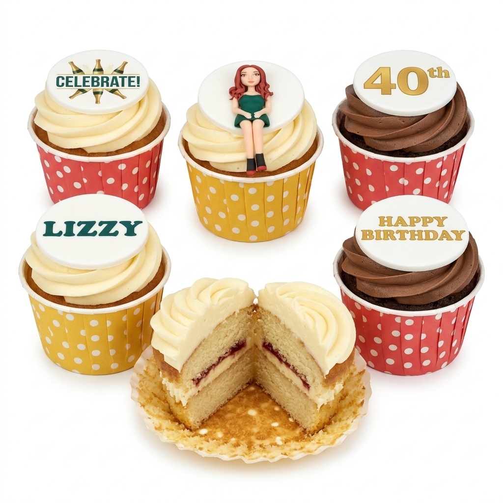 Ladies Birthday Cupcake with Custom Age & Message