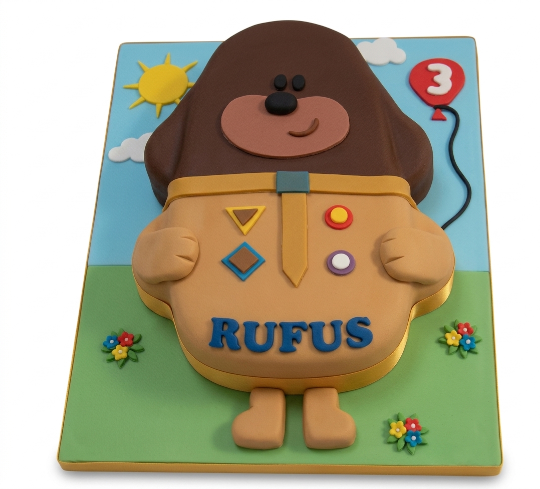 Hey Duggee Kids Birthday Cake with Custom Age