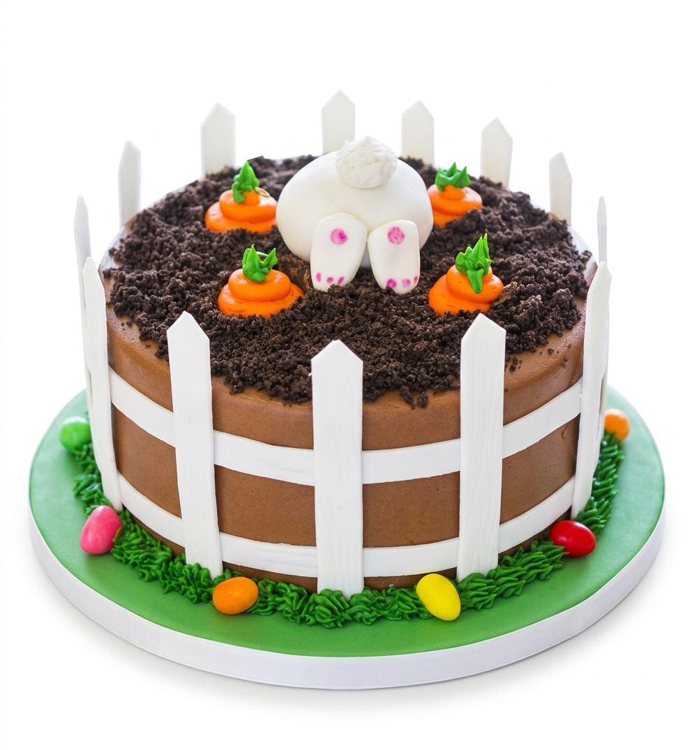 Bunny Garden Birthday Cake for Kids