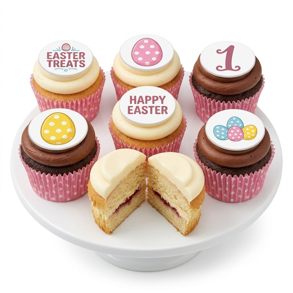Easter Cupcakes with Festive Toppers