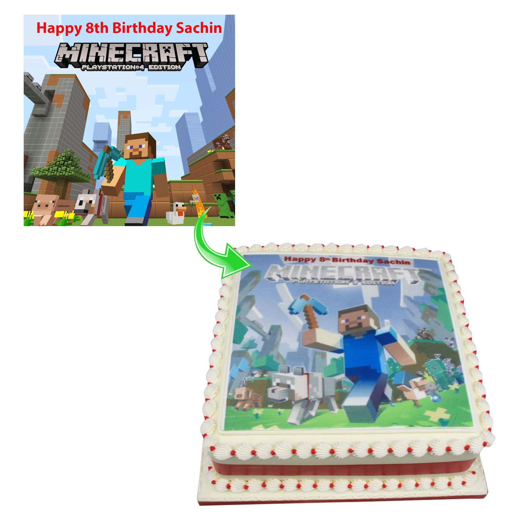 Minecraft Photo Cake