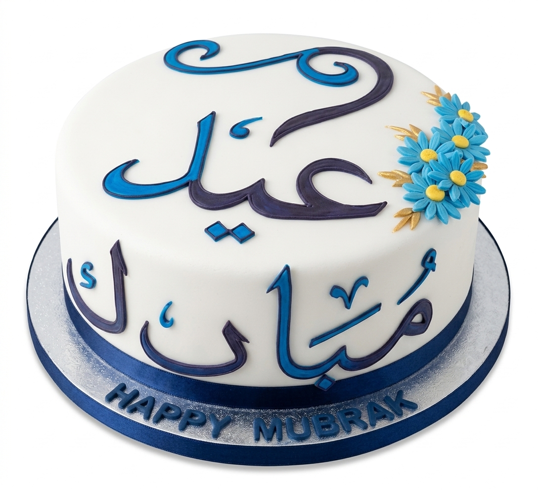 Elegant Floral Eid Mubarak Cake