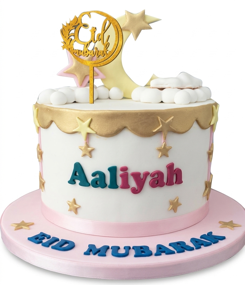 Eid Mubarak Celebration Cake with Stars