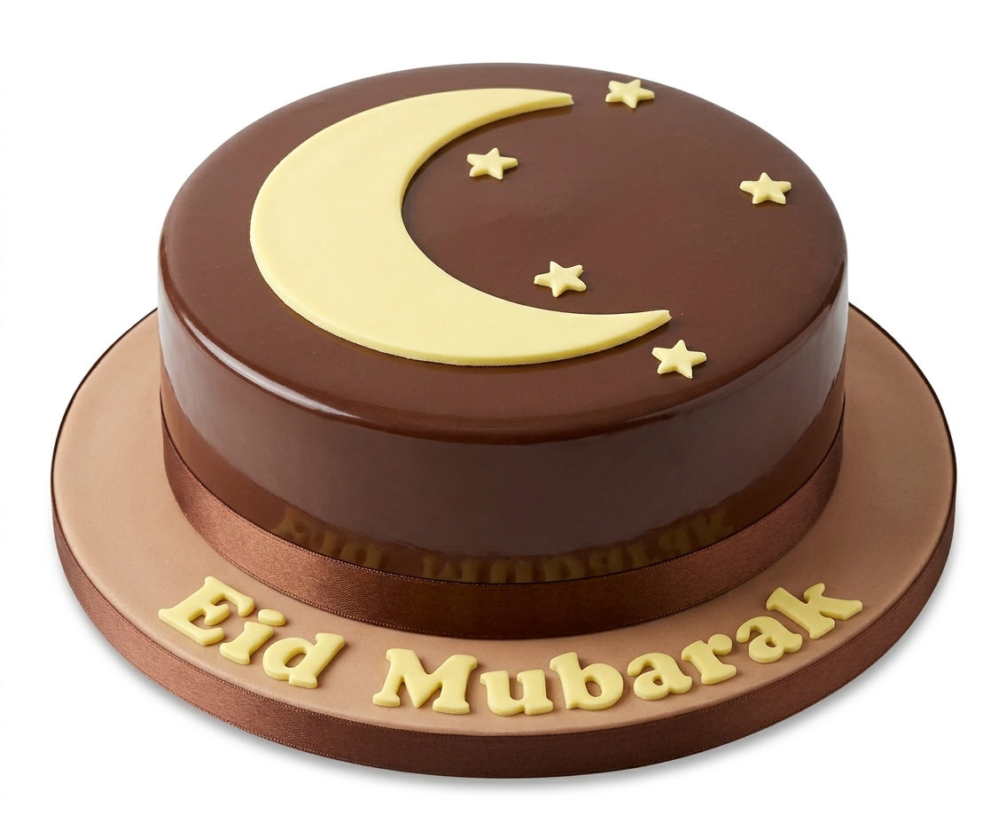 Eid Mubarak Moon & Stars Chocolate Cake