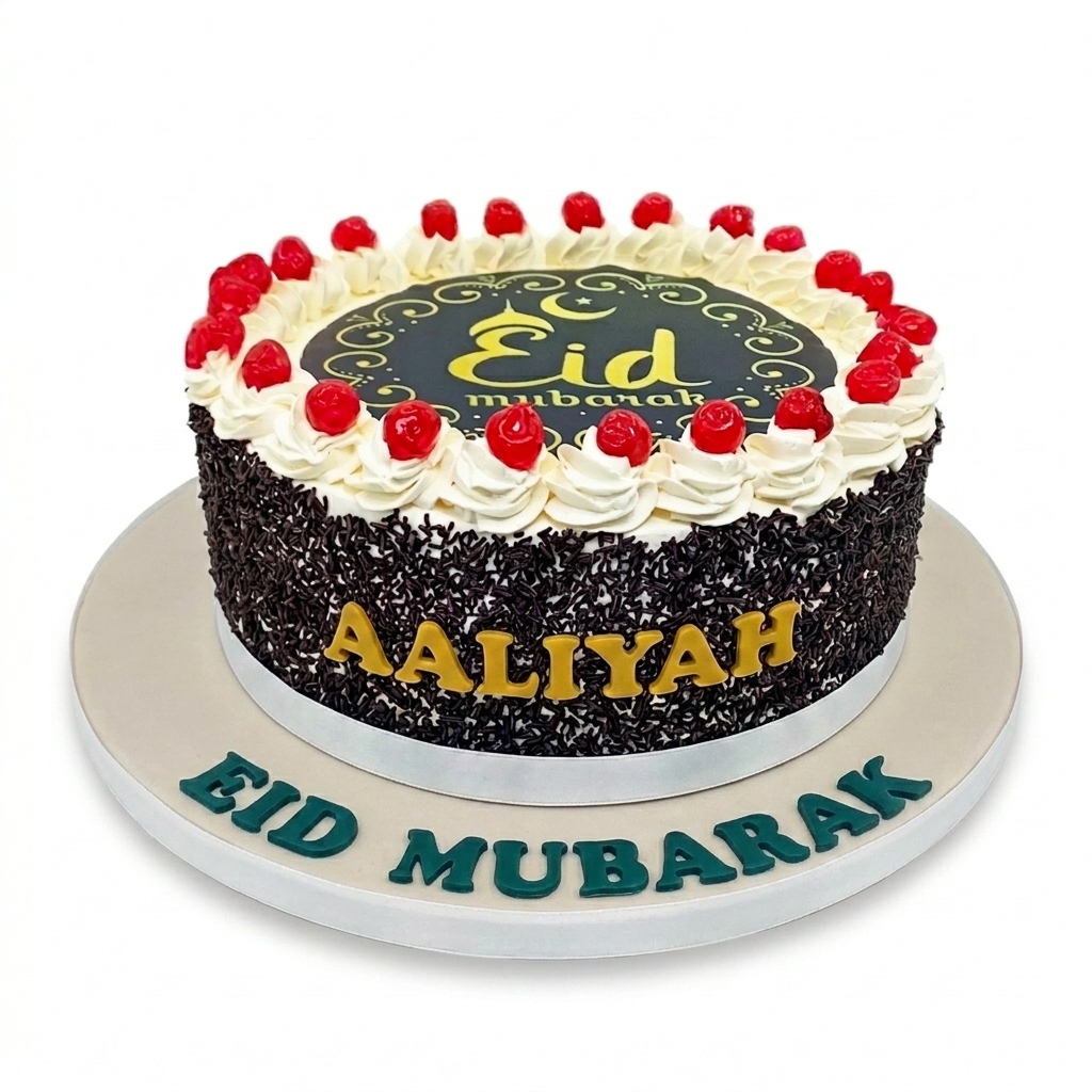 Eid Mubarak Celebration Cake with Personalised Name