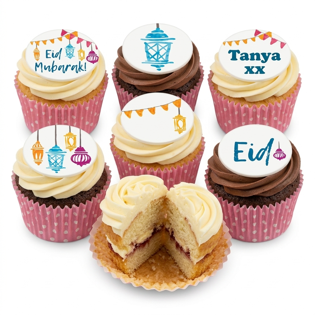 Eid Celebration Cupcakes with Lantern Designs