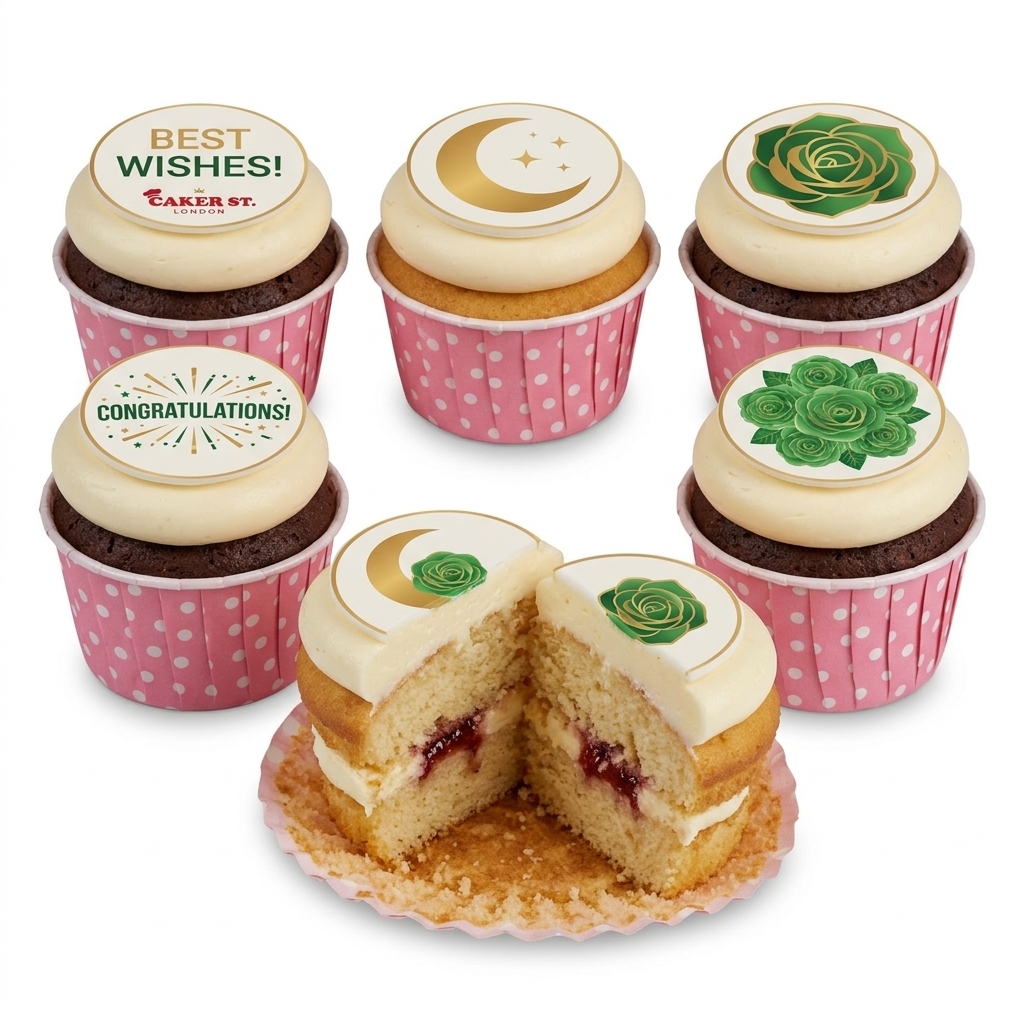 Elegant Floral & Wishes Celebration Cupcakes