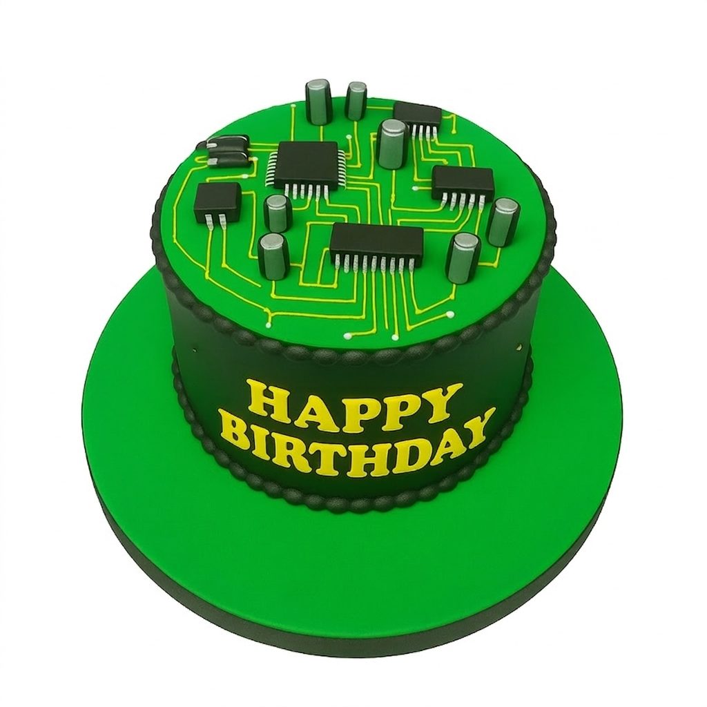 Computer Circuit Board Birthday Cake