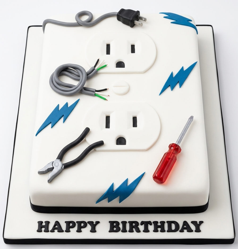 Electrician Theme Birthday Cake