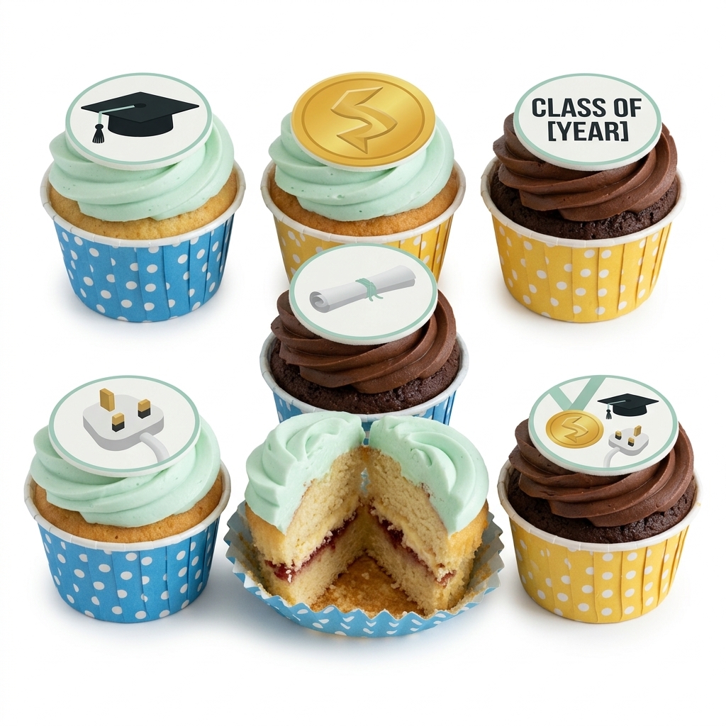 Graduation Celebration Cupcakes with Custom Year Topper