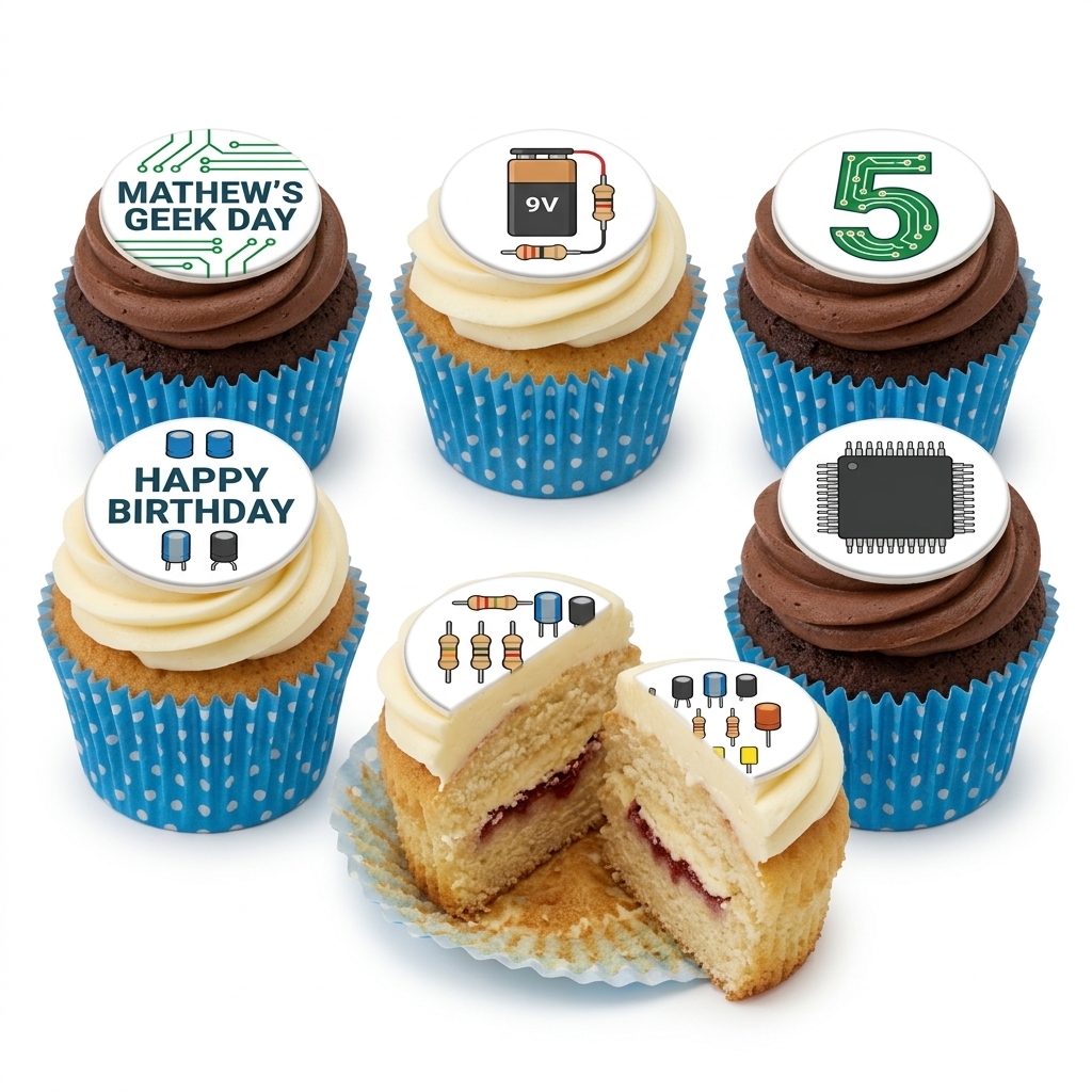 Geek Theme Birthday Cupcakes with Custom Age