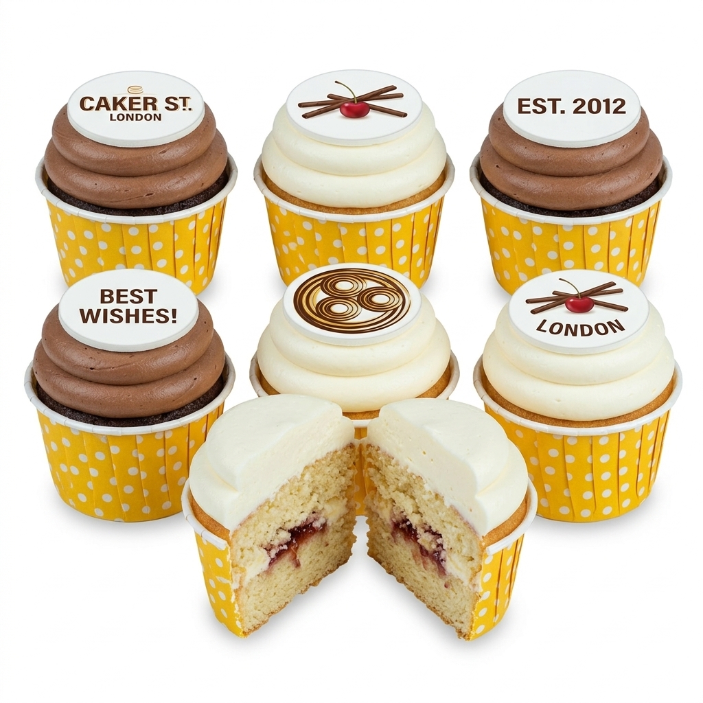 Celebration Cupcakes with Custom Edible Toppers