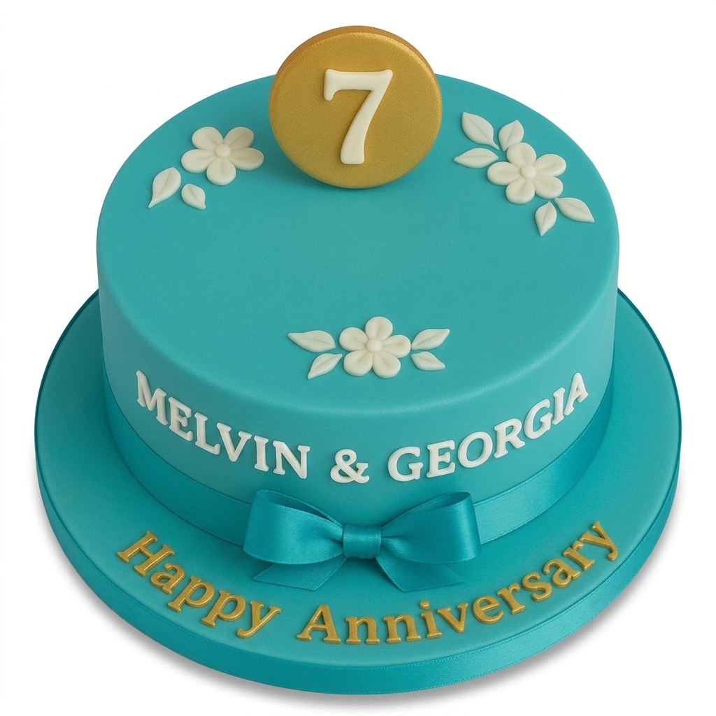 Elegant Floral Anniversary Cake with Custom Age
