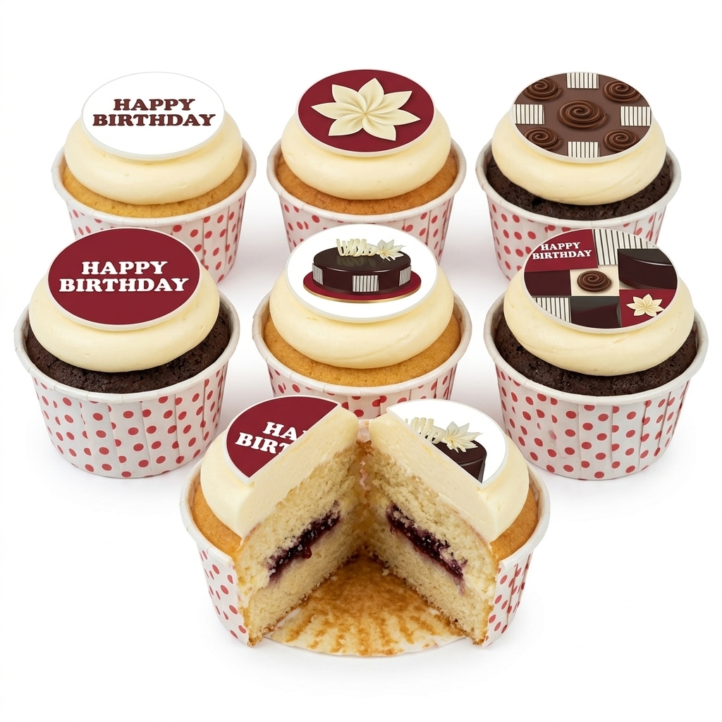 Elegant Birthday Cupcakes Selection