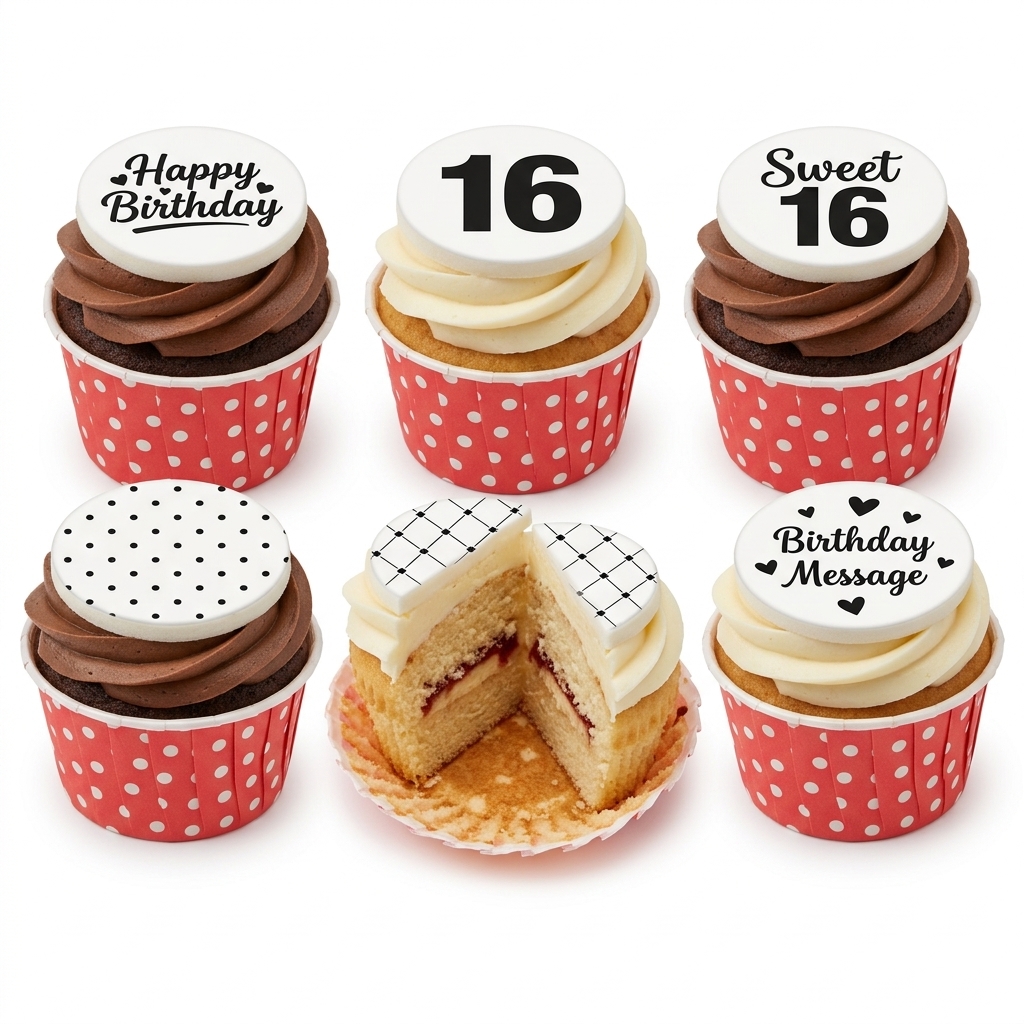 Personalised Birthday Cupcakes with Custom Message