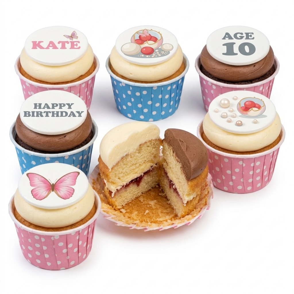 Personalised Butterfly Birthday Cupcakes