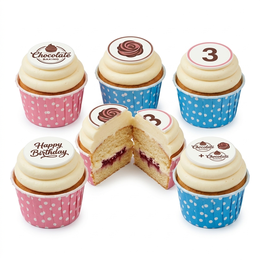 Kids Birthday Cupcake Box with Custom Age Topper
