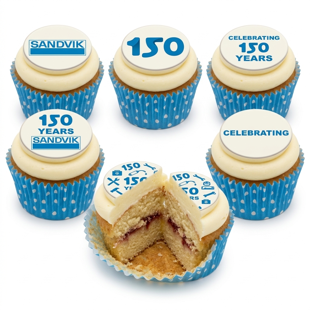 Corporate Anniversary Logo Cupcakes