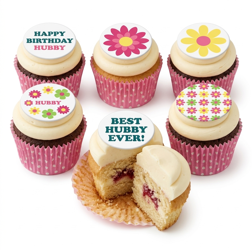 Floral Birthday Cupcakes for Him