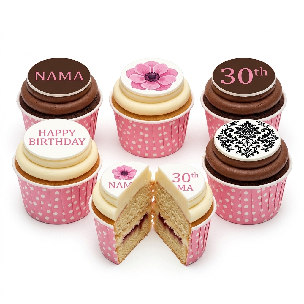 Elegant Floral Birthday Cupcakes for Her