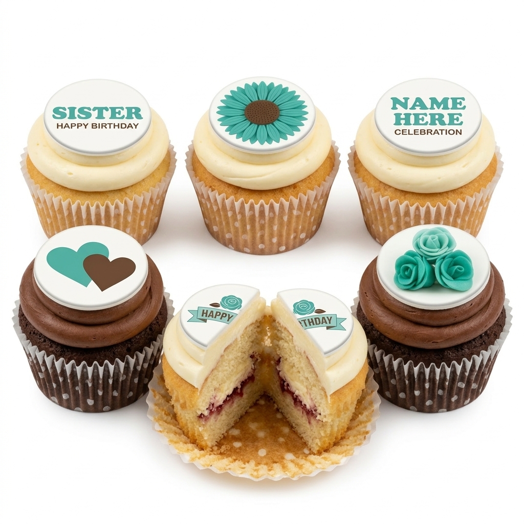 Personalised Birthday Cupcakes with Custom Message