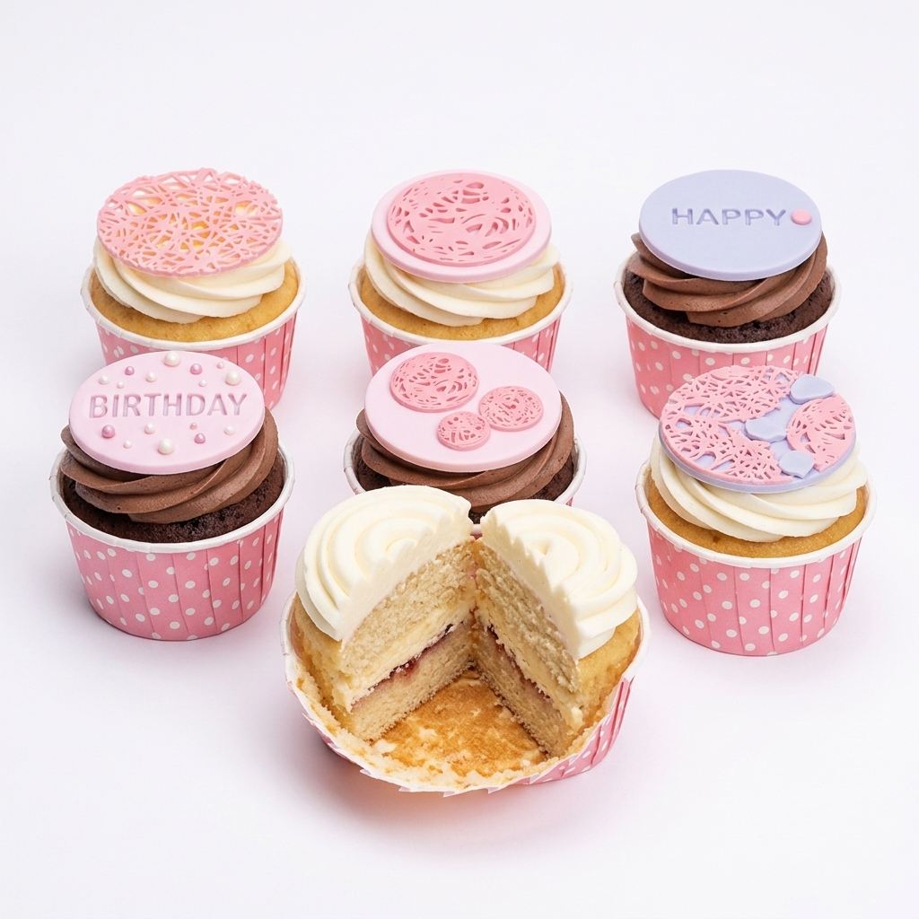 Elegant Floral Birthday Cupcakes for Her