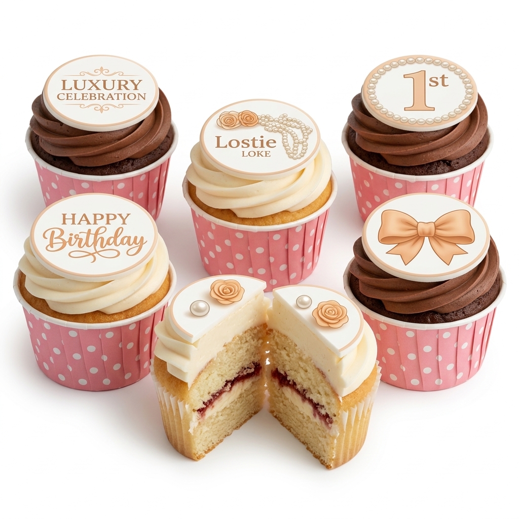 Elegant Rose & Pearl Birthday Cupcakes for Her