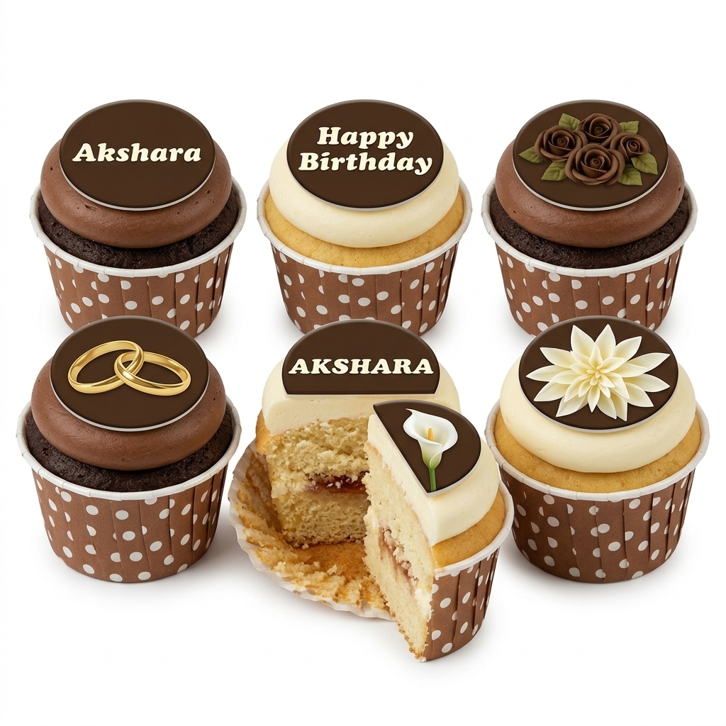 Personalised Floral Birthday Cupcakes for Her