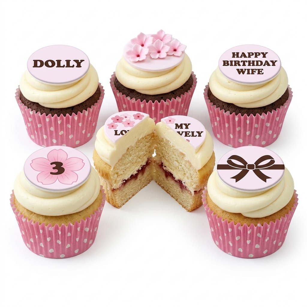 Elegant Floral Birthday Cupcakes for Her