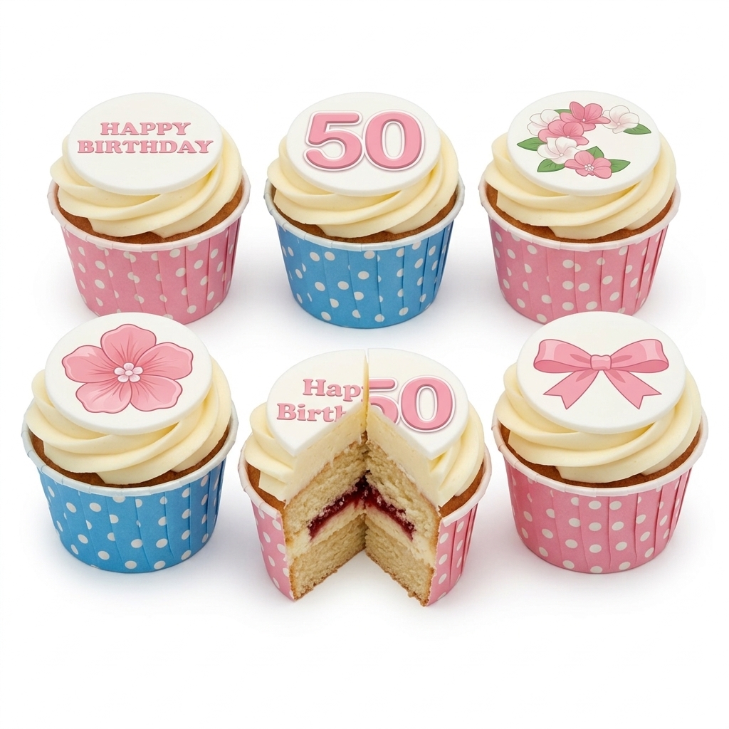 Elegant Floral Birthday Cupcakes for Her