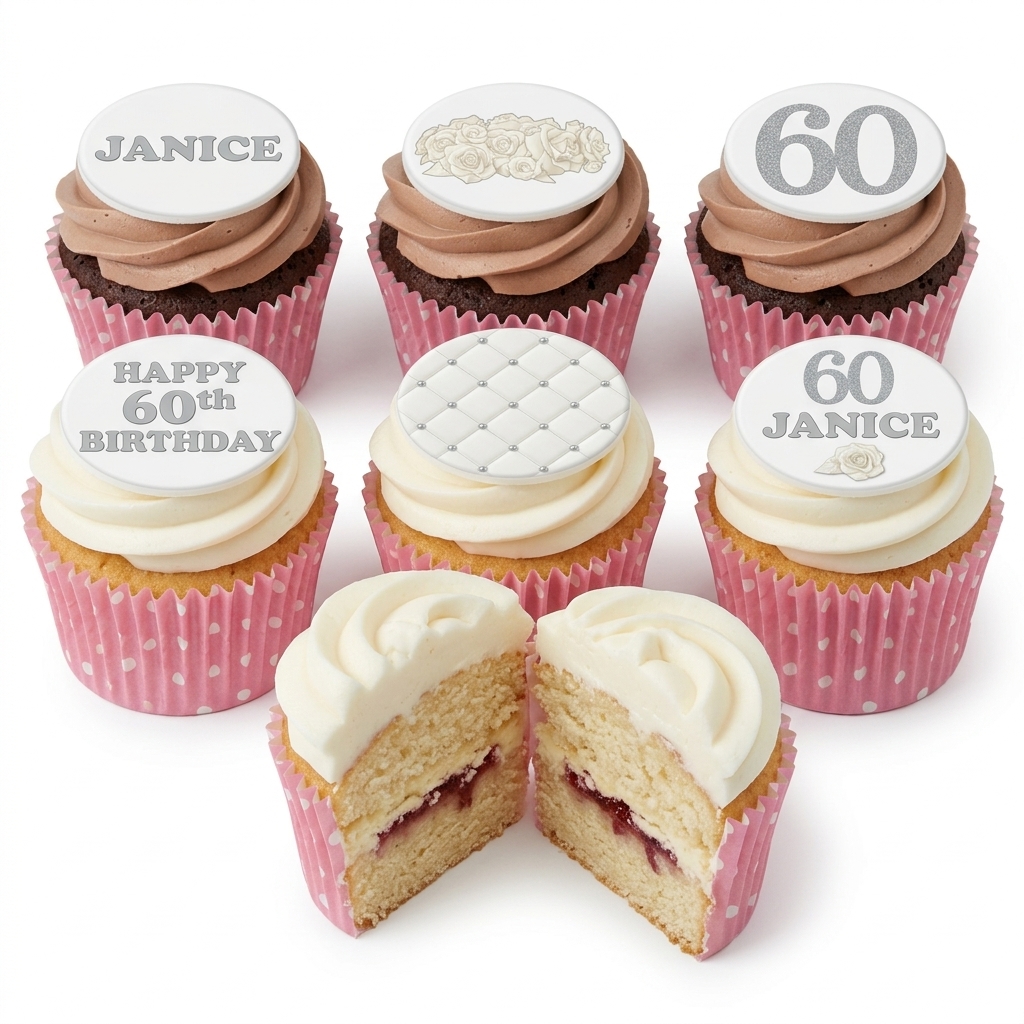 Floral & Quilted Birthday Cupcakes for Her