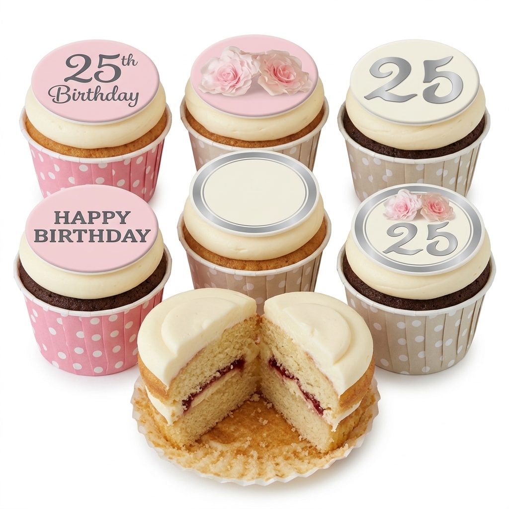 Floral Birthday Cupcakes for Her with Custom Age Toppers