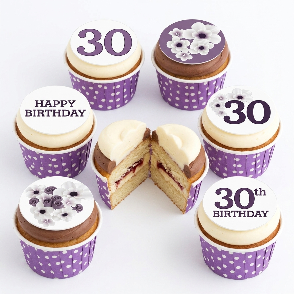 Elegant Floral Birthday Cupcakes with Custom Age
