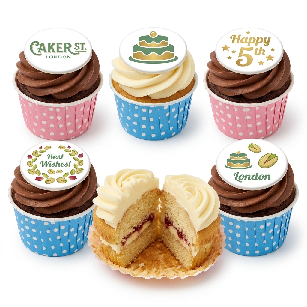Custom Topper Birthday Cupcakes