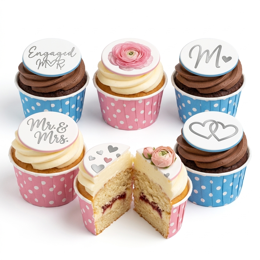 Elegant Engagement & Wedding Celebration Cupcakes