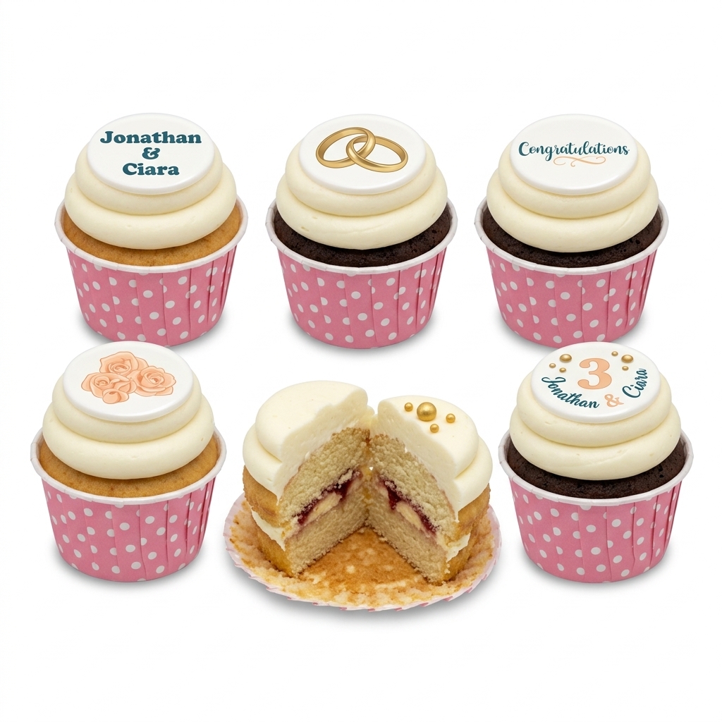 Anniversary Cupcakes with Personalised Toppers