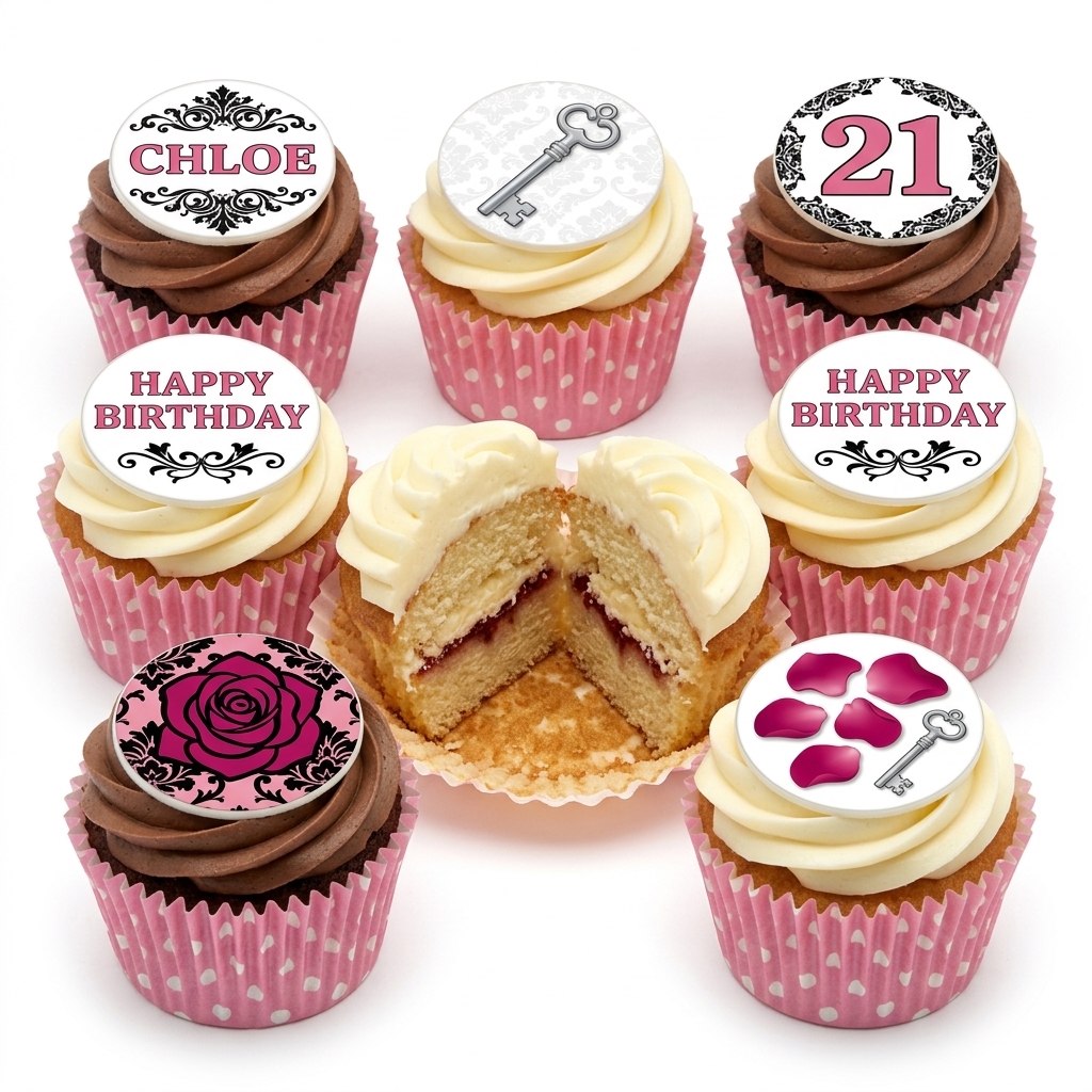 Elegant Birthday Cupcakes for Her